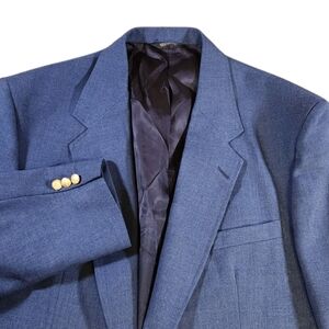 Ivy Crew Vintage Blazer Sport Coat Suit Jacket Men's 48R Navy Gold Button USA